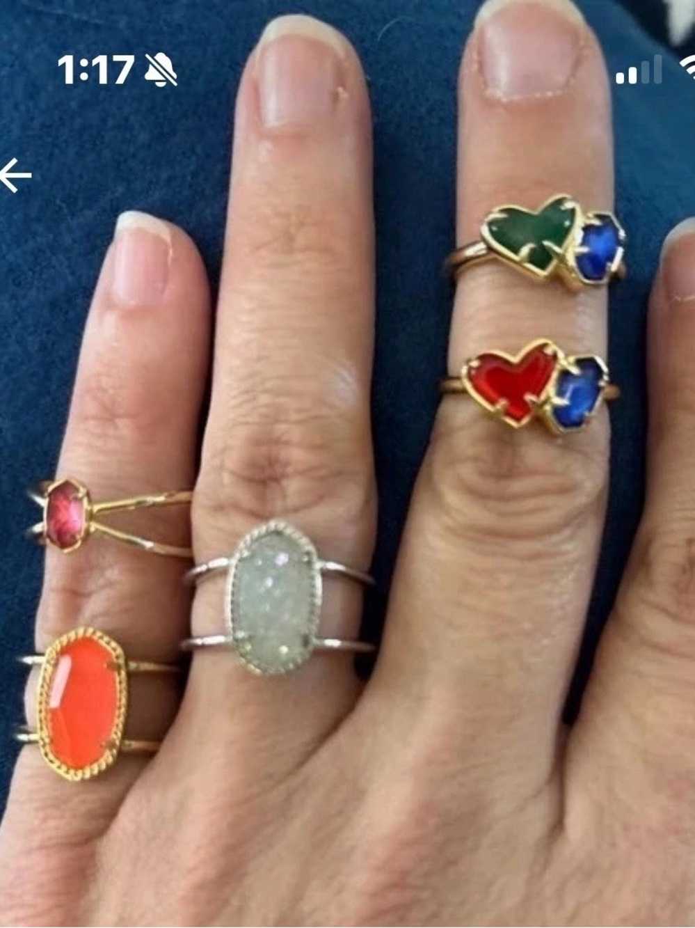 5 Kendra Scott Rings Ari Elyse sizes 6-8 Multicolor